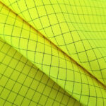 PA36/EELRL vlamvertragende 300 D Poly Oxford Carbon Ripstop-stof met PU-melkachtige ademende coating