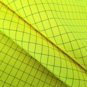 PA36/EELRL vlamvertragende 300 D Poly Oxford Carbon Ripstop-stof met PU-melkachtige ademende coating